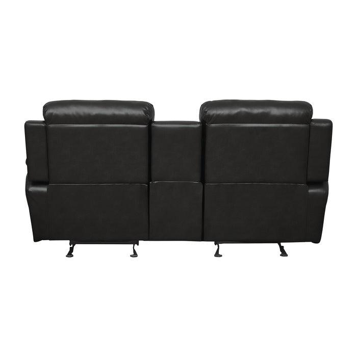 Homelegance - Marille Black Double Glider Reclining Love Seat W- Cntr Console - 9724Blk-2 - ATL FURNITURE