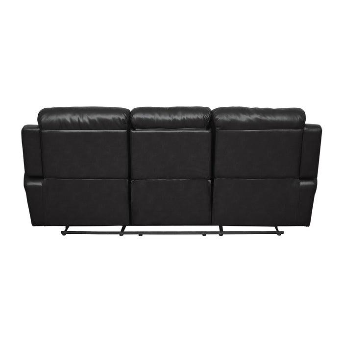 Homelegance - Marille Black Double Reclining Sofa W- Cntr Drop-Down Cup-Hldr - 9724Blk-3 - ATL FURNITURE