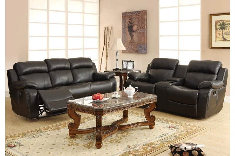 Homelegance - Marille Black 3 Piece Living Room Set - 9724Blk-3-2-1 - ATL FURNITURE