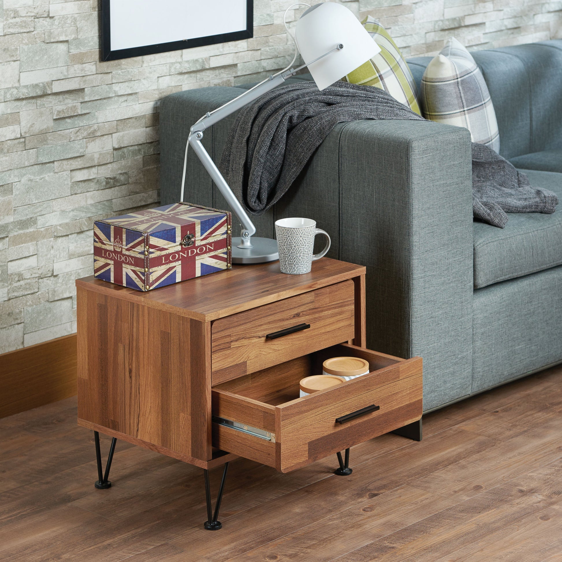 Deoss Walnut Accent Table - ATL FURNITURE