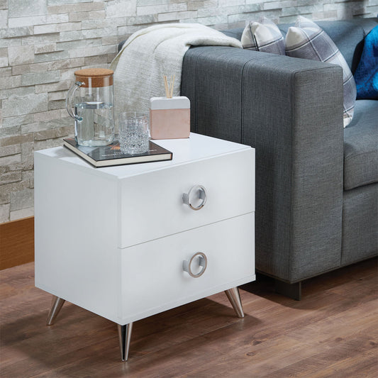 Elms White Accent Table - ATL FURNITURE