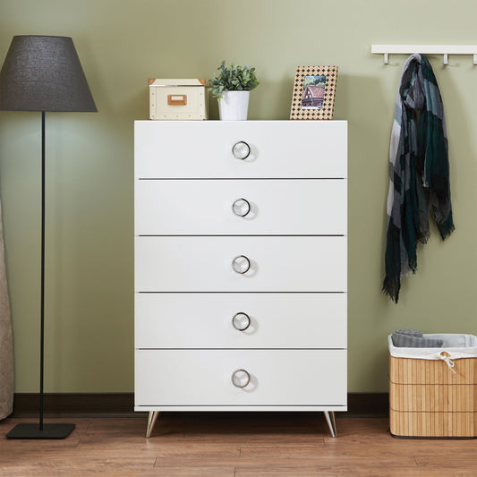 Elms White Chest - ATL FURNITURE