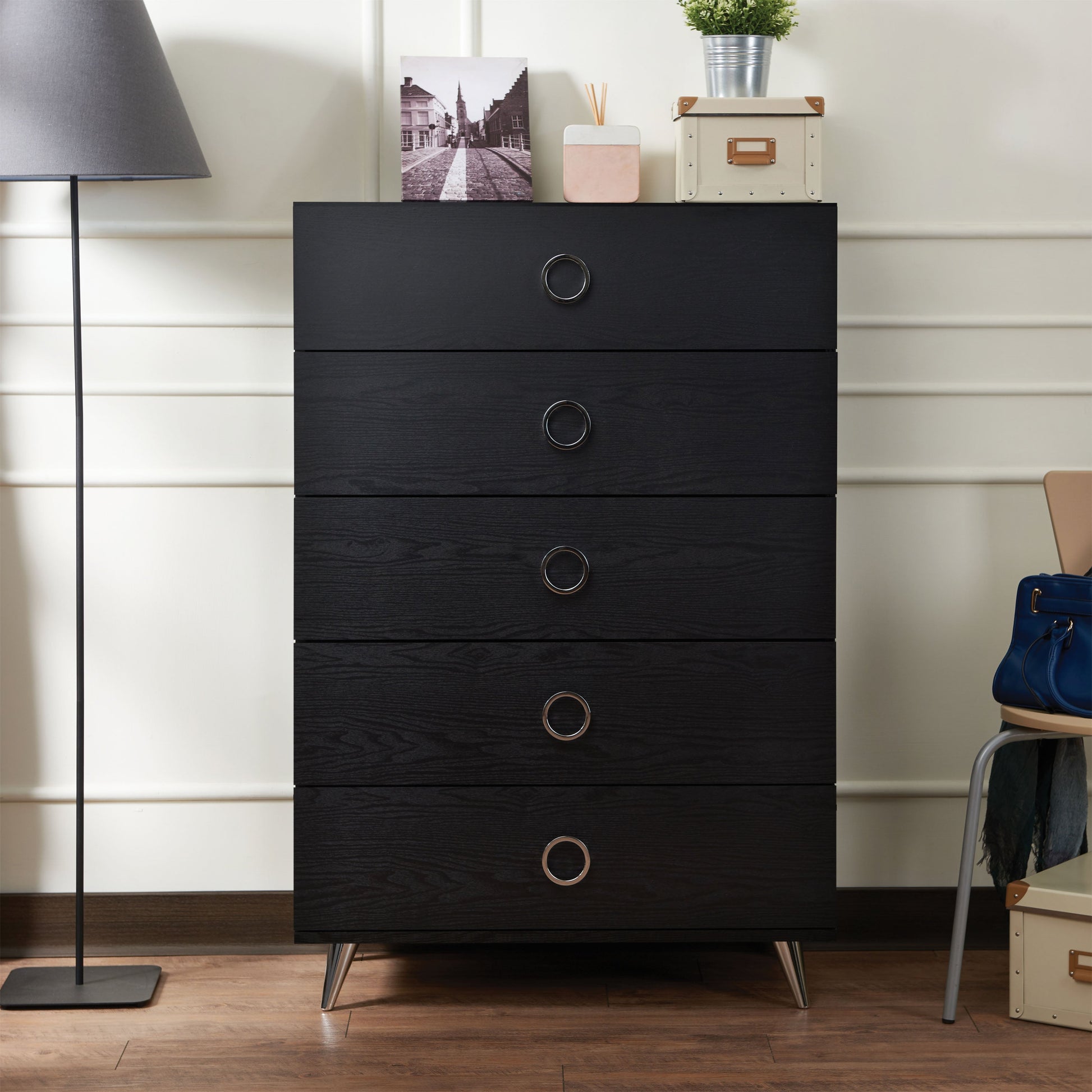 Elms Black Chest - ATL FURNITURE