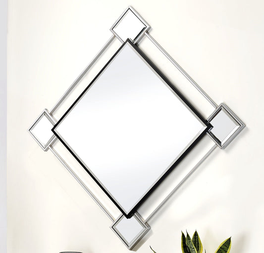 Asbury Mirrored & Chrome Accent Mirror (Wall) - ATL FURNITURE