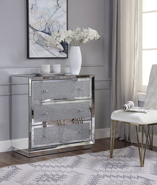 Rekha Mirrored & Faux Crystals Console Table - ATL FURNITURE