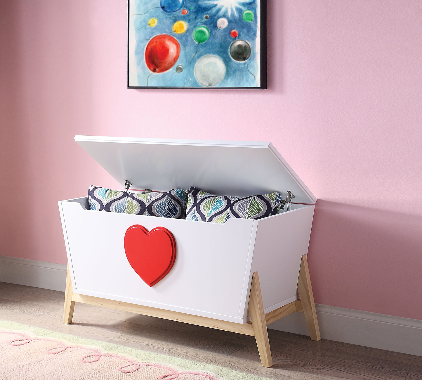 Padma White & Red Youth Chest - ATL FURNITURE