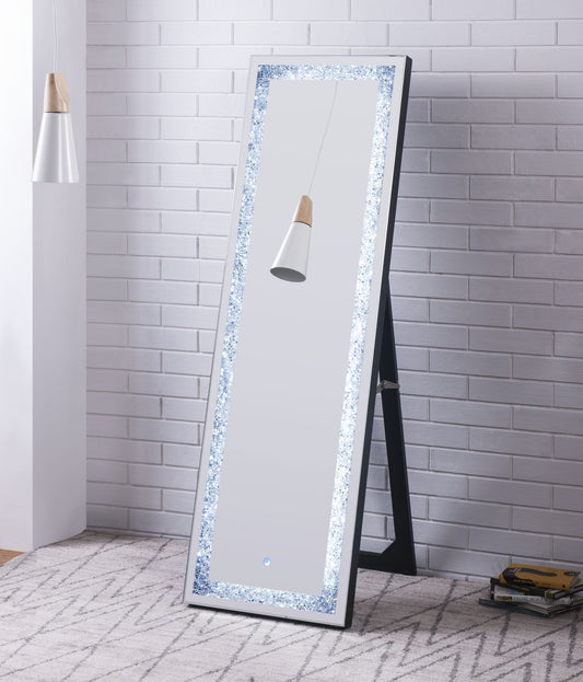 Noralie Mirrored & Faux Diamonds Floor Mirror (LED) - ATL FURNITURE