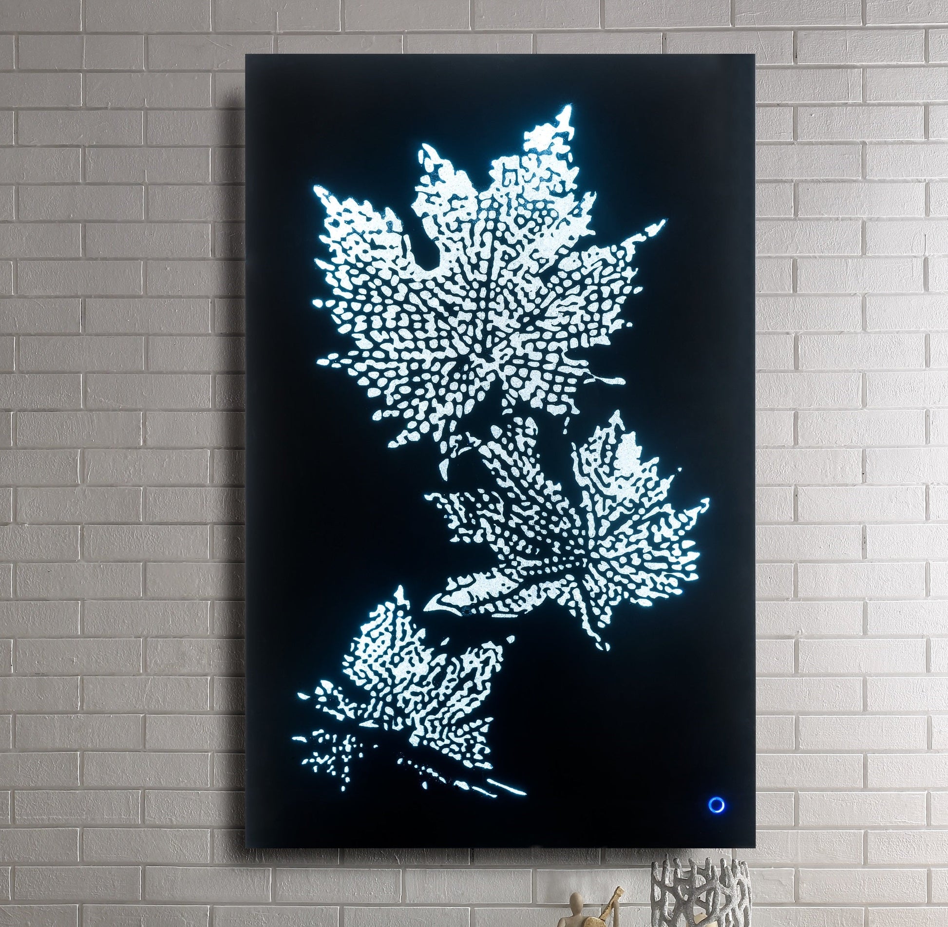 Hadrias Smoky Glass & Faux Crystal Wall Art (LED) - ATL FURNITURE