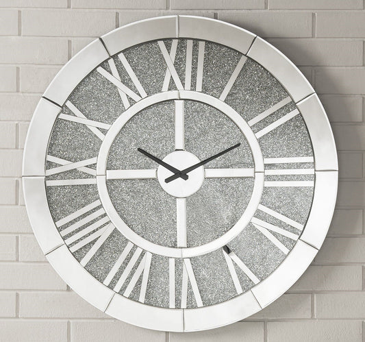 Nowles Mirrored Wall Clock - ATL FURNITURE