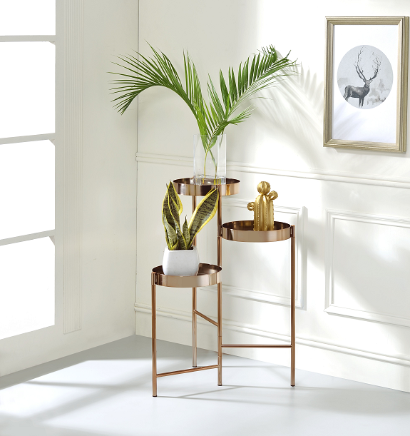 Namid Gold Plant Stand - ATL FURNITURE