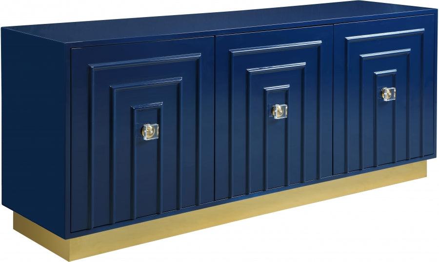 Meridian Furniture - Cosmopolitan Sideboard-Buffet In Navy Lacquer - 341 - ATL FURNITURE