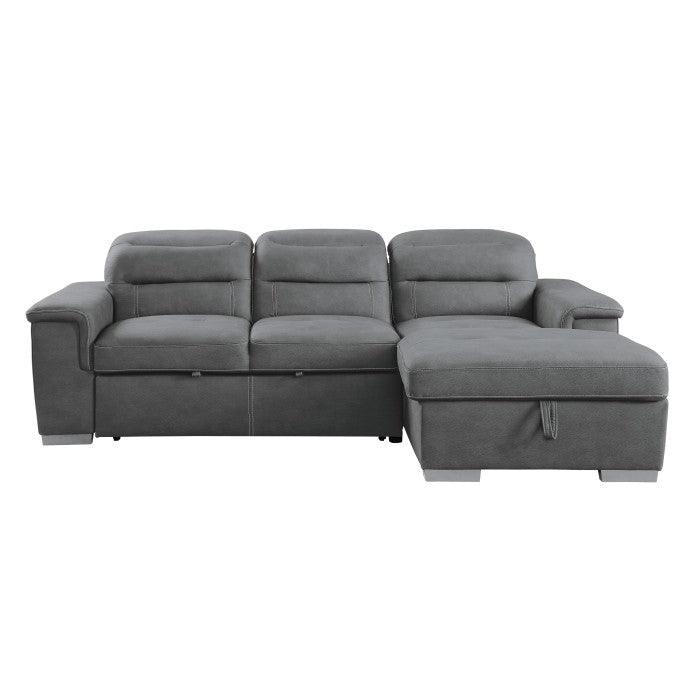 Homelegance - Alfio 2-Piece Sectional With Pull-Out Bed And Hidden Storage - 9808Sgy*Sc - ATL FURNITURE