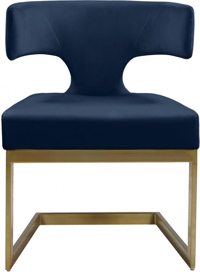 Meridian Furniture - Alexandra Velvet Dining Chair Set Of 2 In Navy - 953Navy-C - ATL FURNITURE