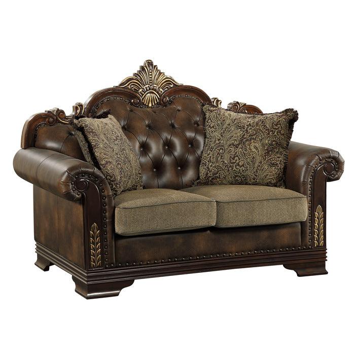 Homelegance - Croydon Brown Love Seat - 9815-2 - ATL FURNITURE