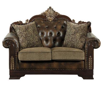 Homelegance - Croydon Brown Love Seat - 9815-2 - ATL FURNITURE