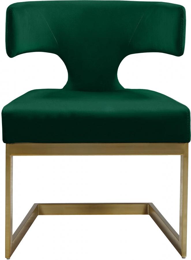 Meridian Furniture - Alexandra Velvet Dining Chair Set Of 2 In Green - 953Green-C - ATL FURNITURE