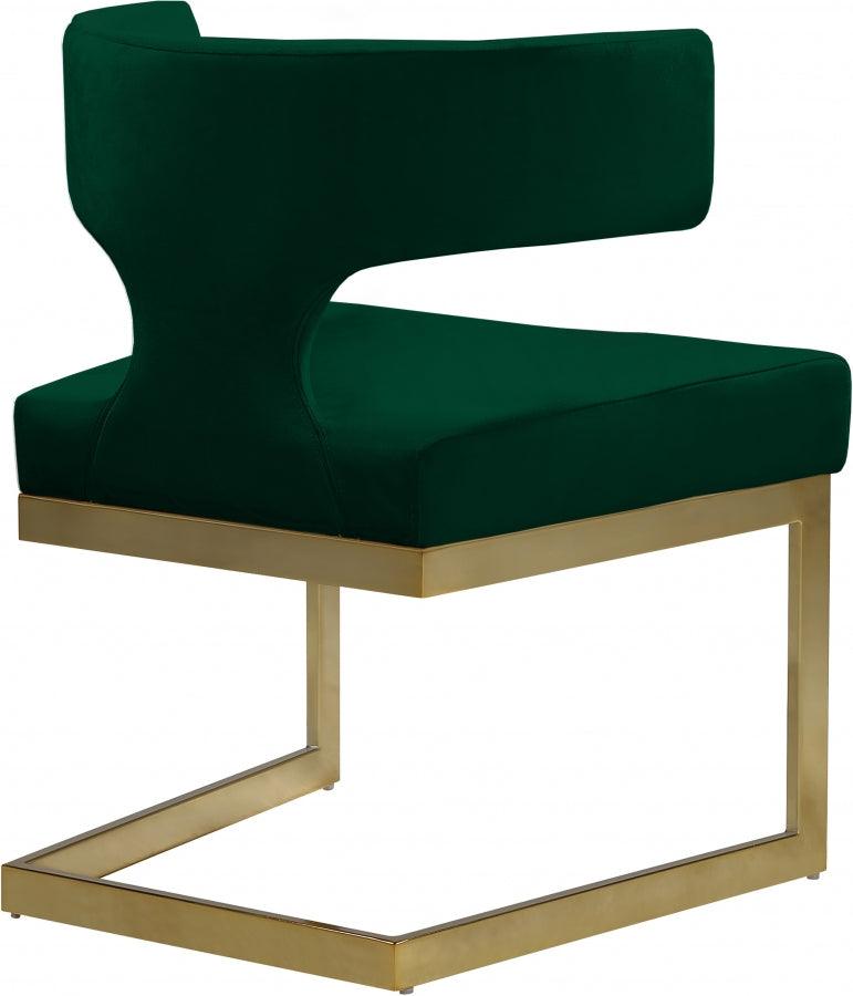 Meridian Furniture - Alexandra Velvet Dining Chair Set Of 2 In Green - 953Green-C - ATL FURNITURE