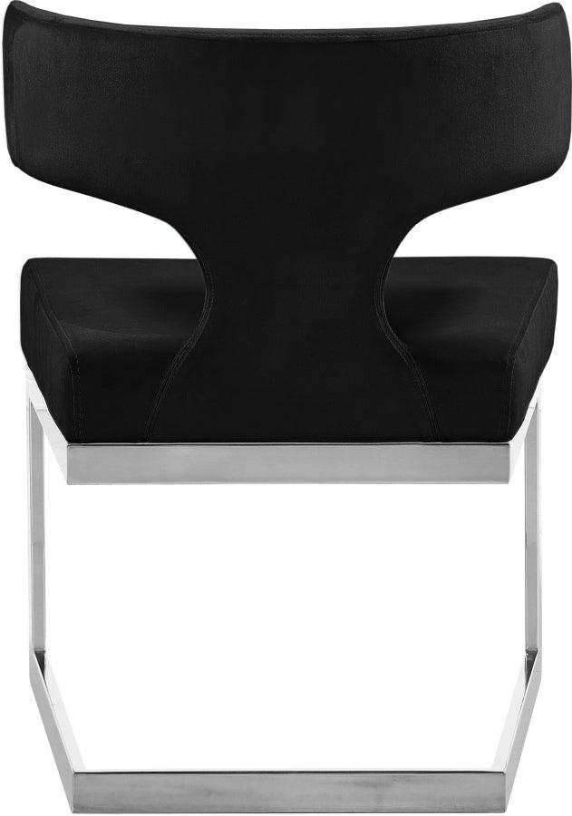 Meridian Furniture - Alexandra Velvet Dining Chair Set Of 2 In Black - 954Black-C - ATL FURNITURE