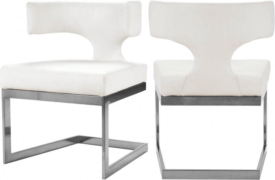 Meridian Furniture - Alexandra Faux Leather Dining Chair Set Of 2 In White - 954White-C - ATL FURNITURE