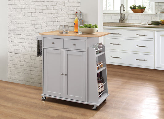 Tullarick Natural & Gray Kitchen Cart - ATL FURNITURE