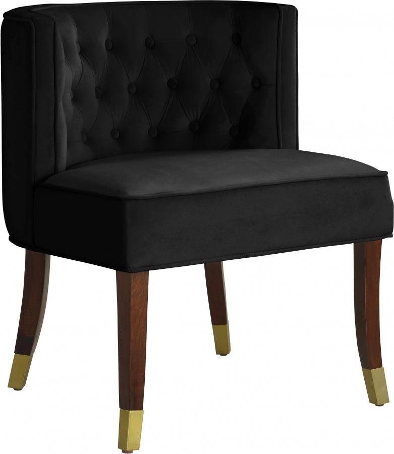 Meridian Furniture - Perry Velvet Dining Chair Set Of 2 In Black - 933Black-C - ATL FURNITURE