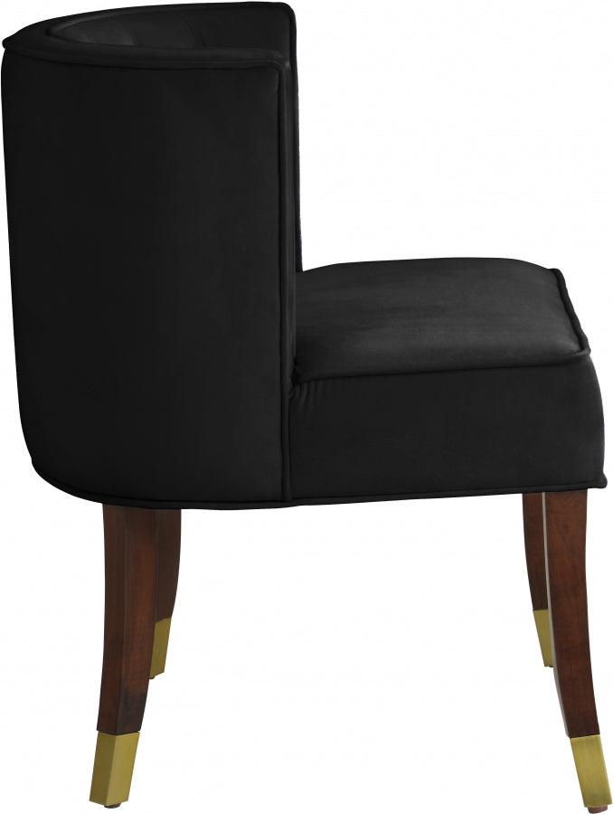 Meridian Furniture - Perry Velvet Dining Chair Set Of 2 In Black - 933Black-C - ATL FURNITURE