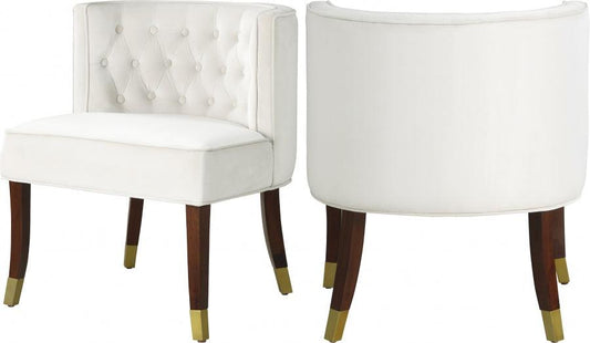 Meridian Furniture - Perry Velvet Dining Chair Set Of 2 In Cream - 933Cream-C - ATL FURNITURE