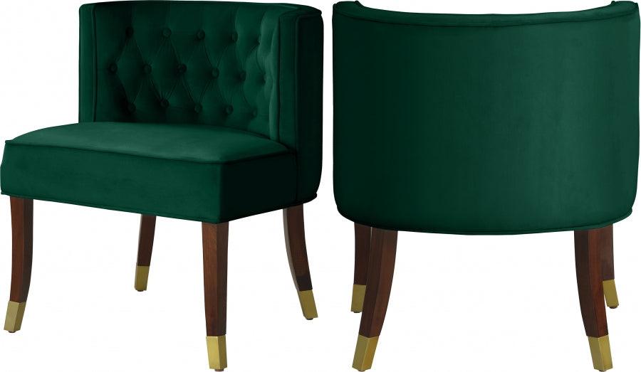 Meridian Furniture - Perry Velvet Dining Chair Set Of 2 In Green - 933Green-C - ATL FURNITURE