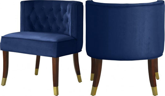 Meridian Furniture - Perry Velvet Dining Chair Set Of 2 In Navy - 933Navy-C - ATL FURNITURE