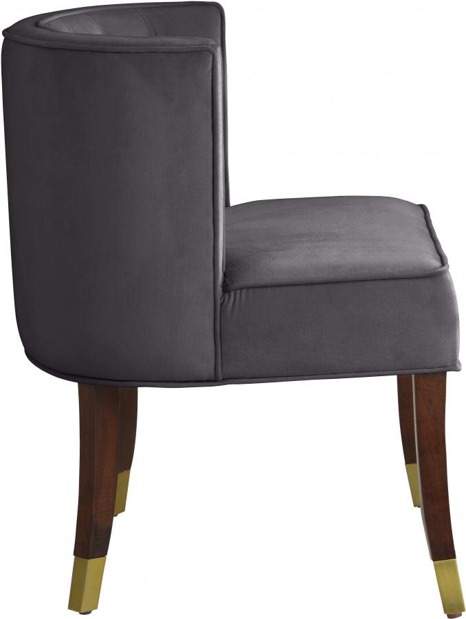 Meridian Furniture - Perry Velvet Dining Chair Set Of 2 In Grey - 933Grey-C - ATL FURNITURE