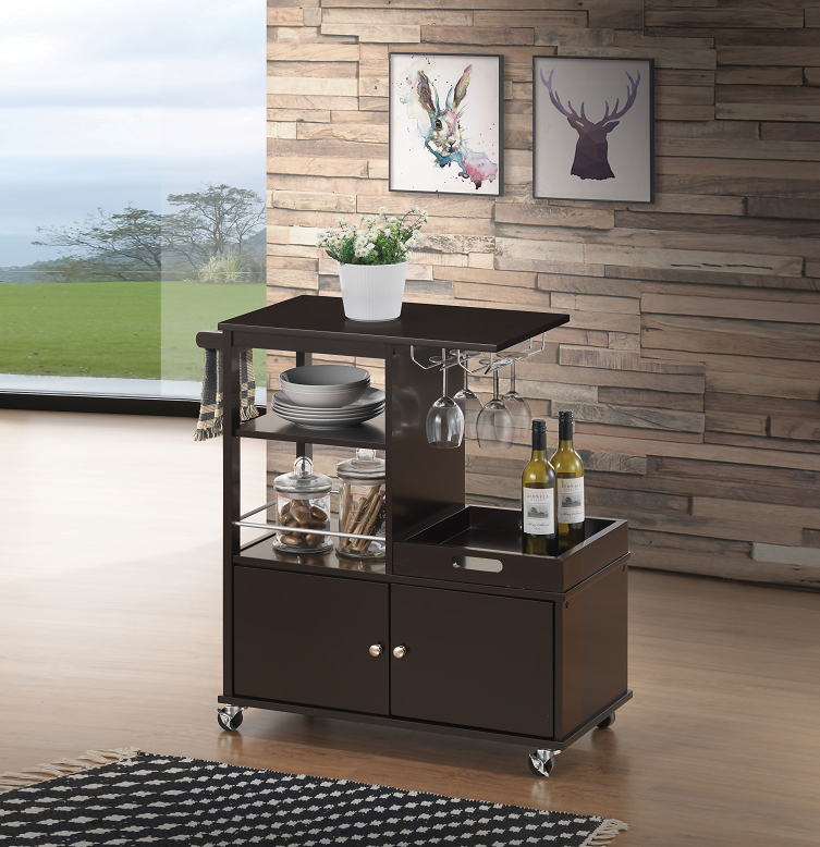 Hadar Wenge Kitchen Cart - ATL FURNITURE