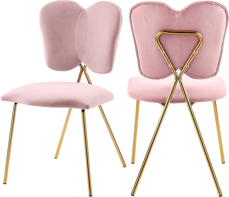 Angel Velvet Dining Chair Set Of 2 In Pink - 780Pink-C - ATL FURNITURE