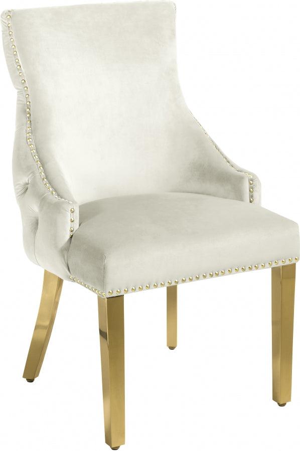 Meridian Furniture - Tuft Velvet Dining Chair In Cream (Set Of 2) - 730Cream-C - ATL FURNITURE