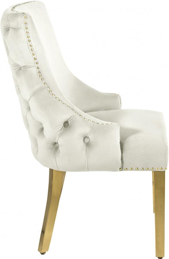 Meridian Furniture - Tuft Velvet Dining Chair In Cream (Set Of 2) - 730Cream-C - ATL FURNITURE