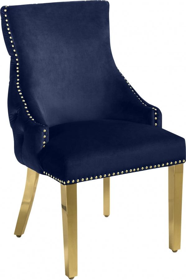 Meridian Furniture - Tuft Velvet Dining Chair In Navy (Set Of 2) - 730Navy-C - ATL FURNITURE