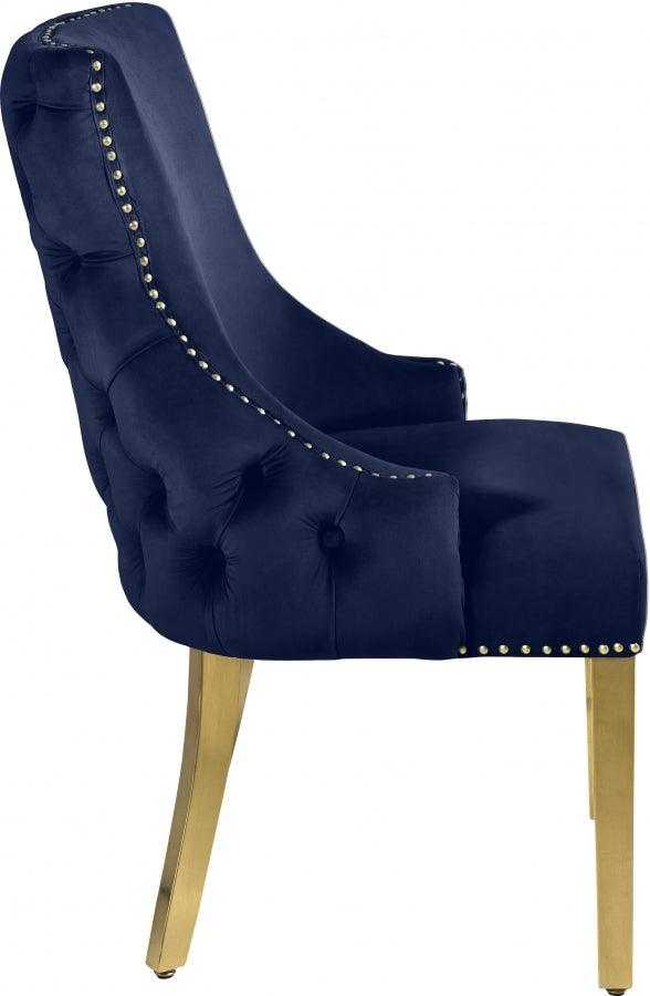 Meridian Furniture - Tuft Velvet Dining Chair In Navy (Set Of 2) - 730Navy-C - ATL FURNITURE