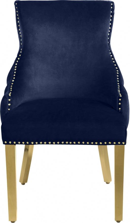 Meridian Furniture - Tuft Velvet Dining Chair In Navy (Set Of 2) - 730Navy-C - ATL FURNITURE