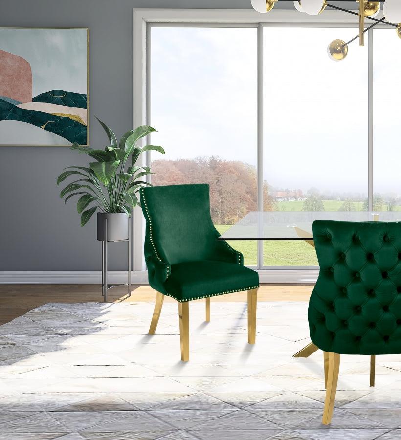 Meridian Furniture - Tuft Velvet Dining Chair In Green (Set Of 2) - 730Green-C - ATL FURNITURE