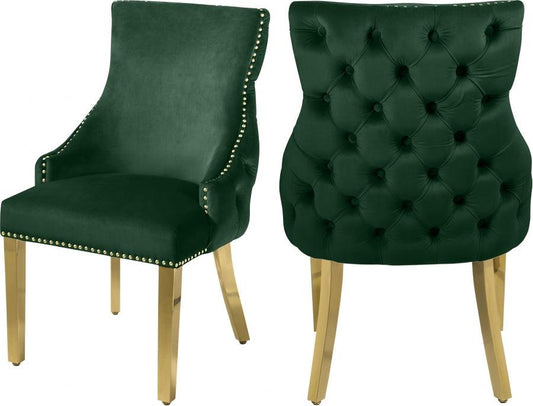 Meridian Furniture - Tuft Velvet Dining Chair In Green (Set Of 2) - 730Green-C - ATL FURNITURE