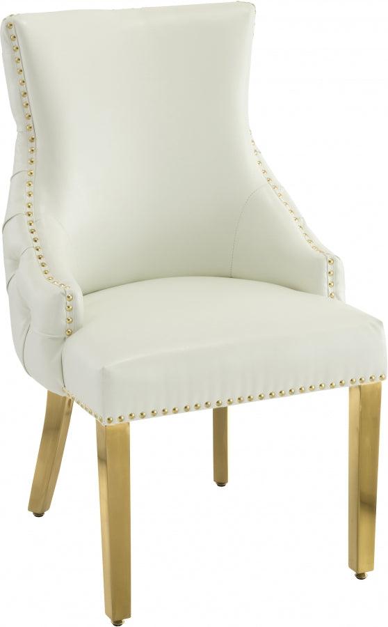 Meridian Furniture - Tuft Velvet Dining Chair In White (Set Of 2) - 730White-C - ATL FURNITURE