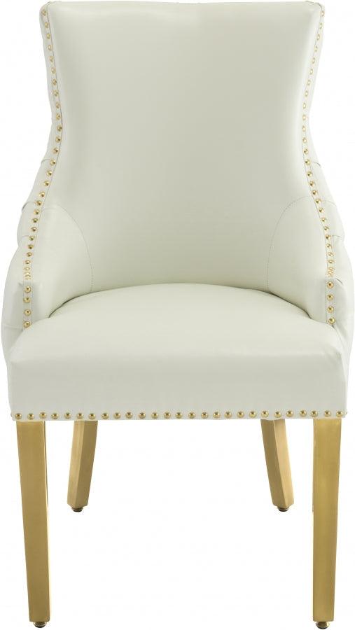 Meridian Furniture - Tuft Velvet Dining Chair In White (Set Of 2) - 730White-C - ATL FURNITURE