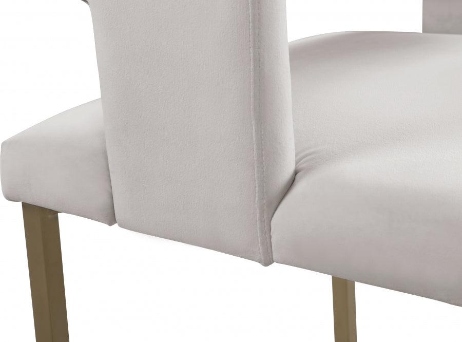 Meridian Furniture - Caleb Velvet Dining Chair Set Of 2 In Cream - 967Cream-C - ATL FURNITURE