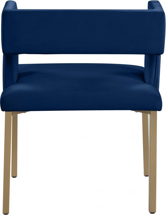 Meridian Furniture - Caleb Velvet Dining Chair Set Of 2 In Navy - 967Navy-C - ATL FURNITURE