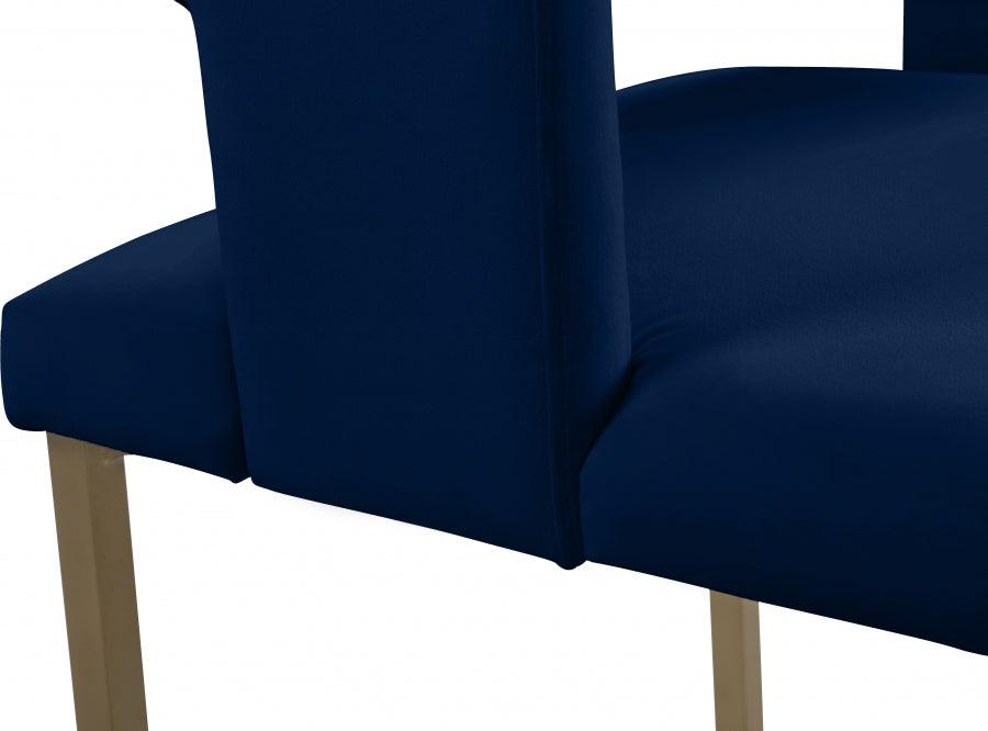 Meridian Furniture - Caleb Velvet Dining Chair Set Of 2 In Navy - 967Navy-C - ATL FURNITURE