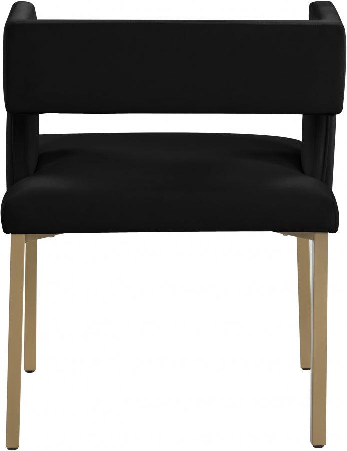 Meridian Furniture - Caleb Velvet Dining Chair Set Of 2 In Black - 967Black-C - ATL FURNITURE