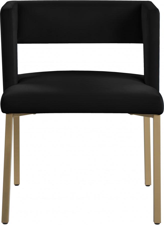 Meridian Furniture - Caleb Velvet Dining Chair Set Of 2 In Black - 967Black-C - ATL FURNITURE