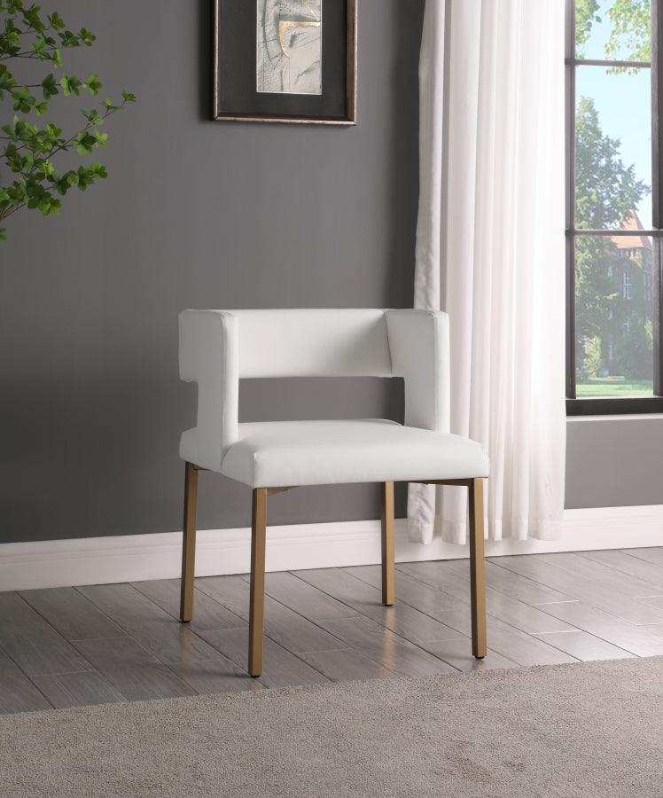 Meridian Furniture - Caleb Faux Leather Dining Chair Set Of 2 In White - 967White-C - ATL FURNITURE