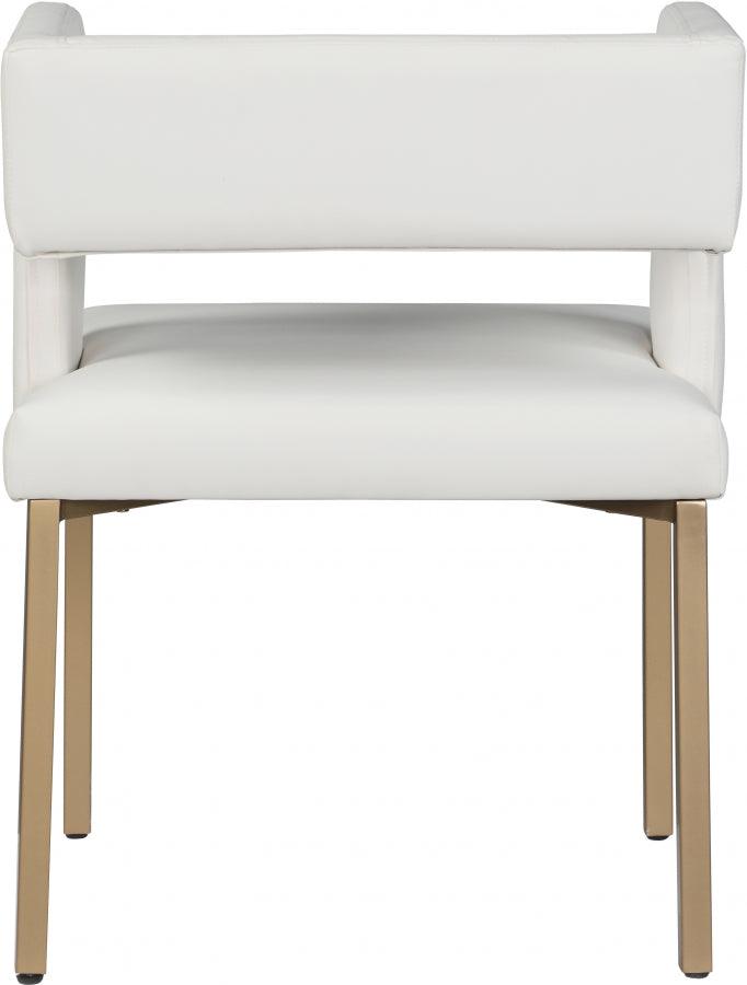 Meridian Furniture - Caleb Faux Leather Dining Chair Set Of 2 In White - 967White-C - ATL FURNITURE