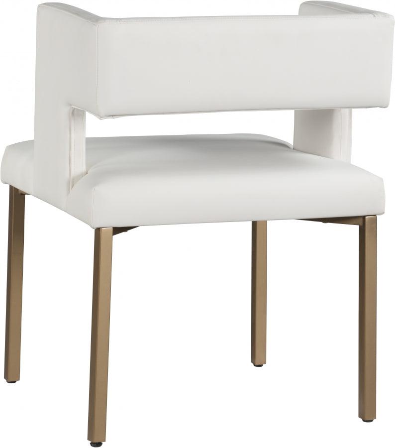 Meridian Furniture - Caleb Faux Leather Dining Chair Set Of 2 In White - 967White-C - ATL FURNITURE