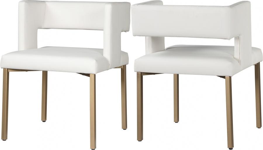 Meridian Furniture - Caleb Faux Leather Dining Chair Set Of 2 In White - 967White-C - ATL FURNITURE